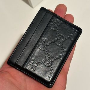 Gucci Wallet Money Clip Black Leather Used